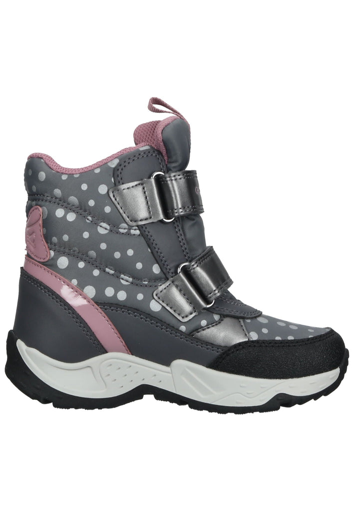 Geox Stiefelette Lederimitat/Nylon Grau/Pink