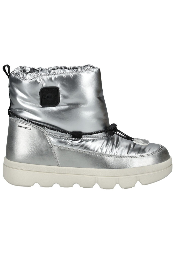 Geox Stiefelette Lederimitat/Nylon Silber/Schwarz Warmfutter