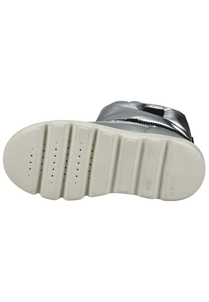 Geox Stiefelette Lederimitat/Nylon Silber/Schwarz Warmfutter