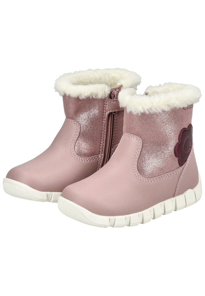 Geox Stiefelette Lederimitat Rose Warmfutter
