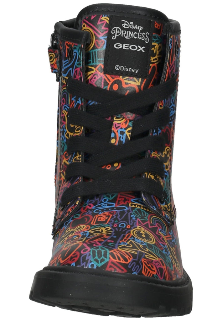 Geox Stiefelette Lederimitat Schwarz Multi