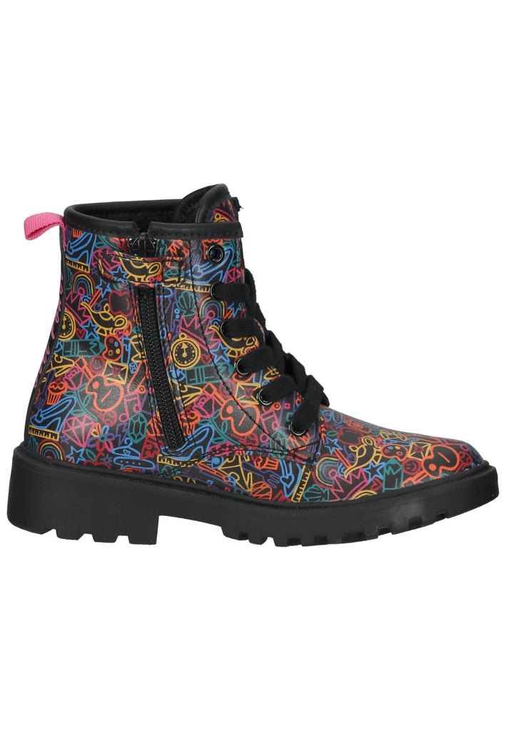 Geox Stiefelette Lederimitat Schwarz Multi