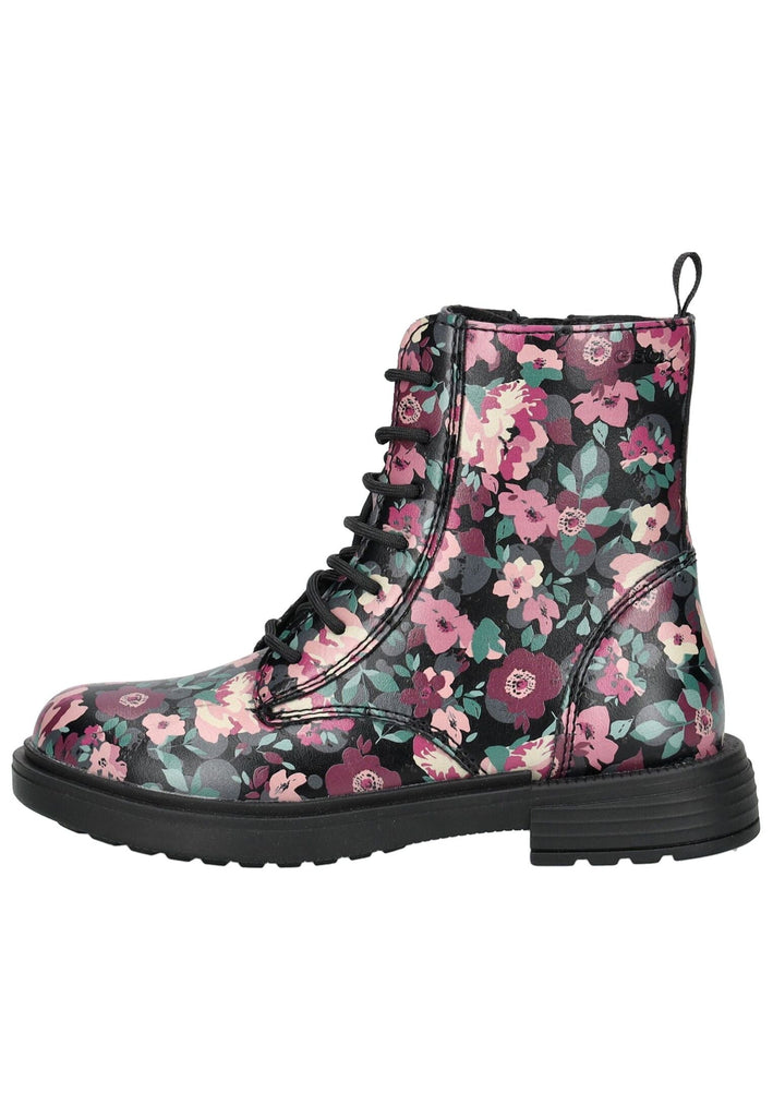 Geox Stiefelette Lederimitat Schwarz/Pink