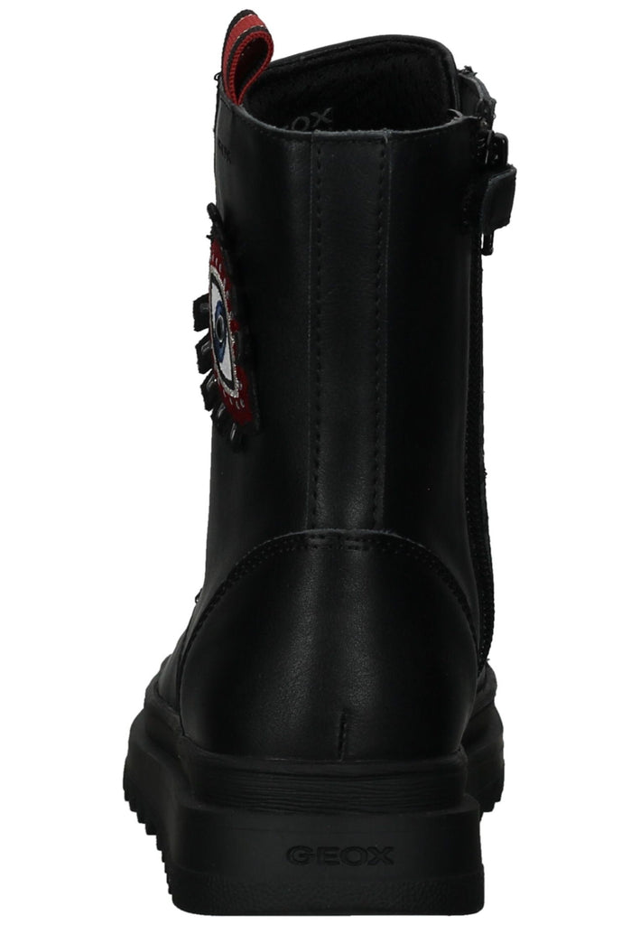 Geox Stiefelette Lederimitat Schwarz/Rot
