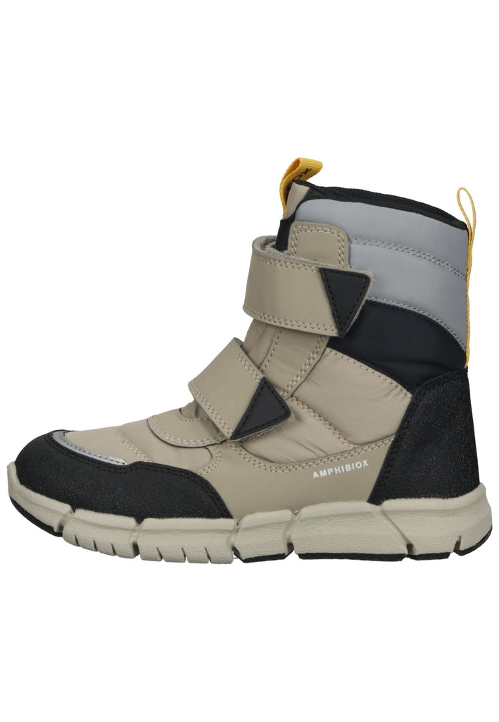 Geox Stiefelette Lederimitat/Textil Beige/Schwarz