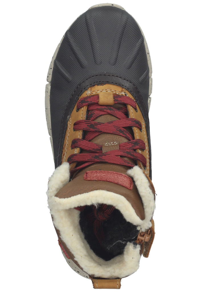 Geox Stiefelette Lederimitat/Textil Braun/Rot Warmfutter