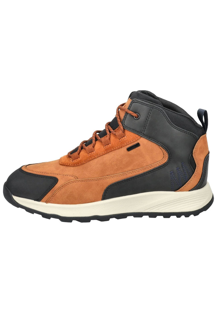 Geox Stiefelette Lederimitat/Textil Braun/Schwarz Warmfutter