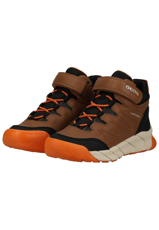 Geox Stiefelette Lederimitat/Textil Braun Warmfutter