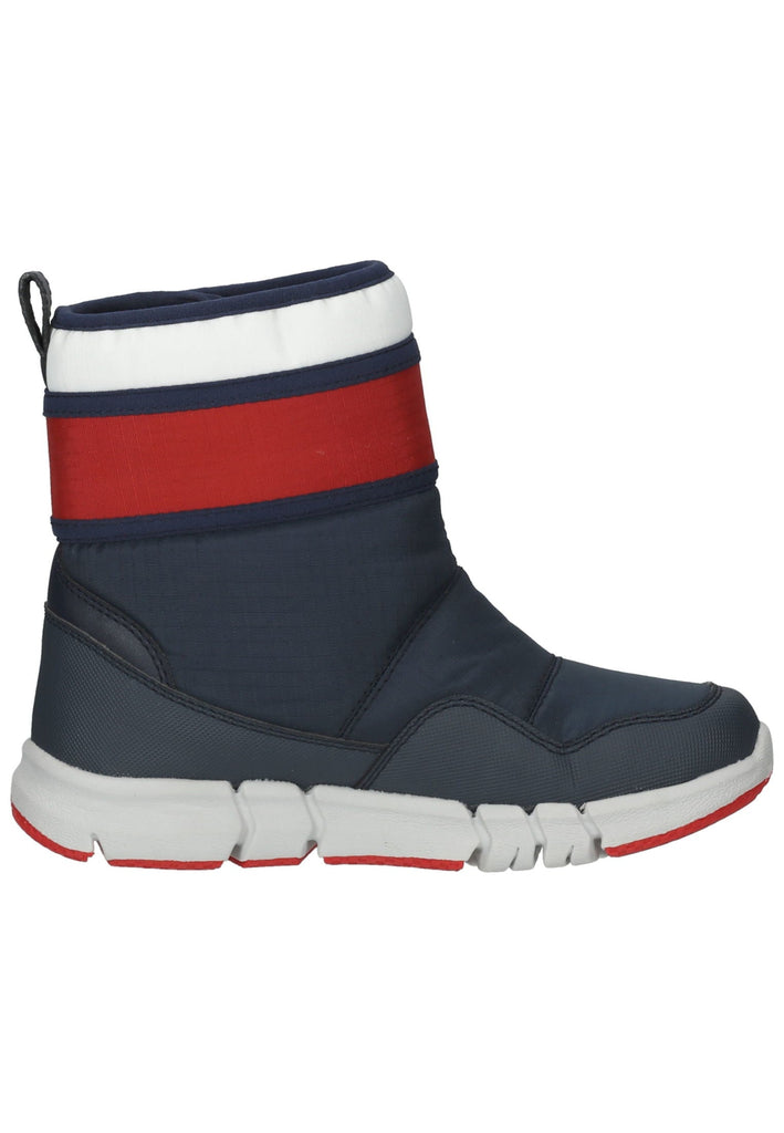 Geox Stiefelette Lederimitat/Textil Navy/Rot Warmfutter