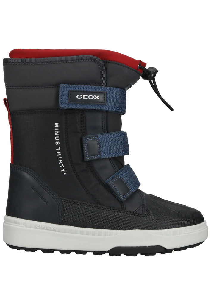 Geox Stiefelette Lederimitat/Textil Navy/Rot Warmfutter