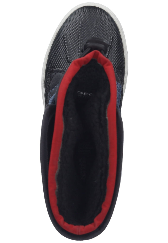 Geox Stiefelette Lederimitat/Textil Navy/Rot Warmfutter