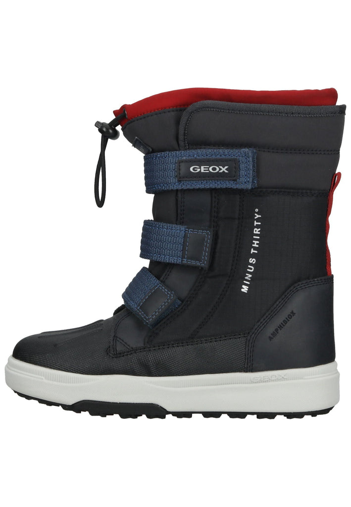 Geox Stiefelette Lederimitat/Textil Navy/Rot Warmfutter