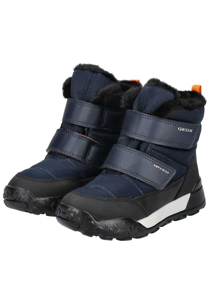 Geox Stiefelette Lederimitat/Textil Navy/Schwarz Warmfutter