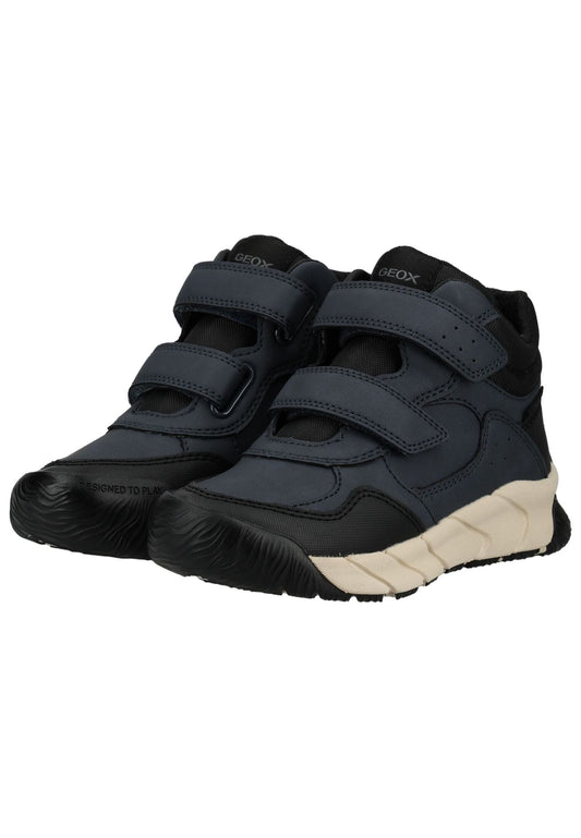 Geox Stiefelette Lederimitat/Textil Navy/Schwarz Warmfutter