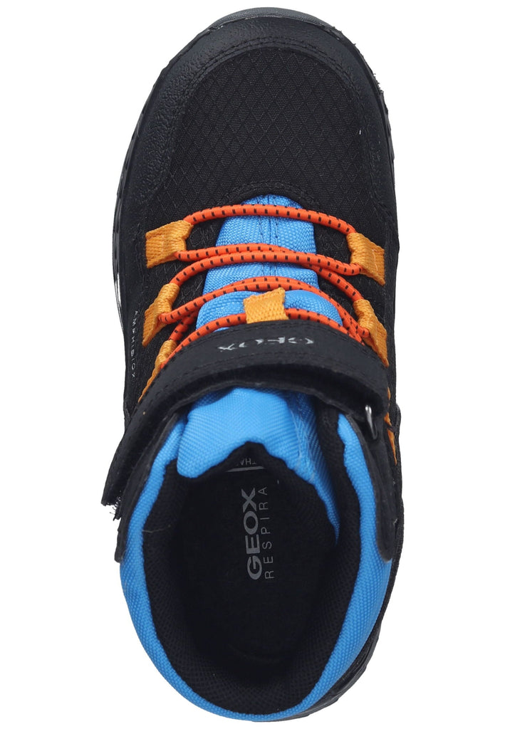 Geox Stiefelette Lederimitat/Textil Schwarz/Blau Warmfutter