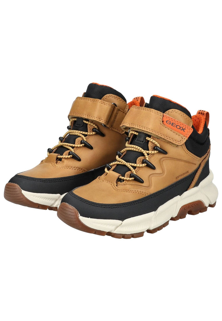 Geox Stiefelette Lederimitat/Textil Schwarz/Gelb