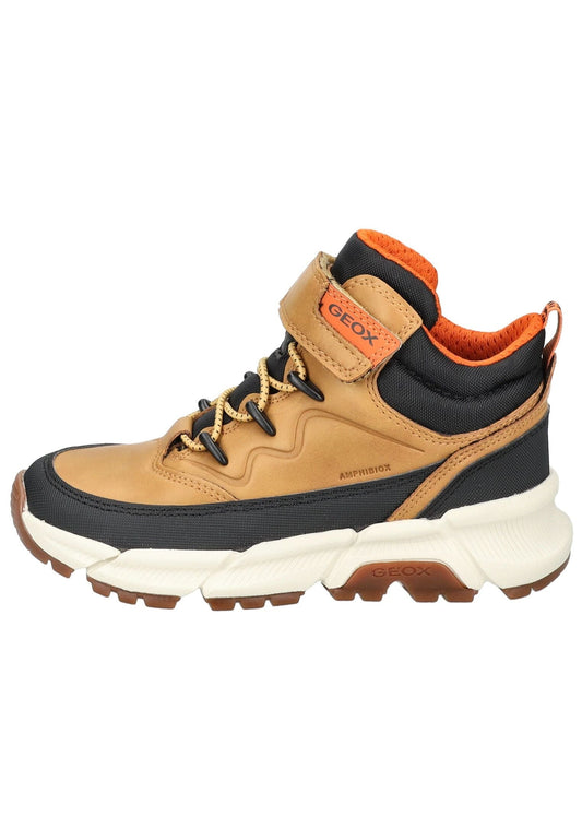 Geox Stiefelette Lederimitat/Textil Schwarz/Gelb