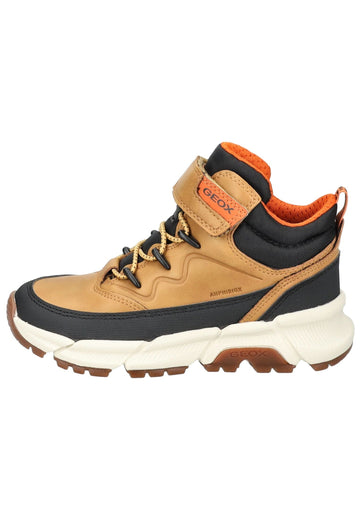 Geox Stiefelette Lederimitat/Textil Schwarz/Gelb