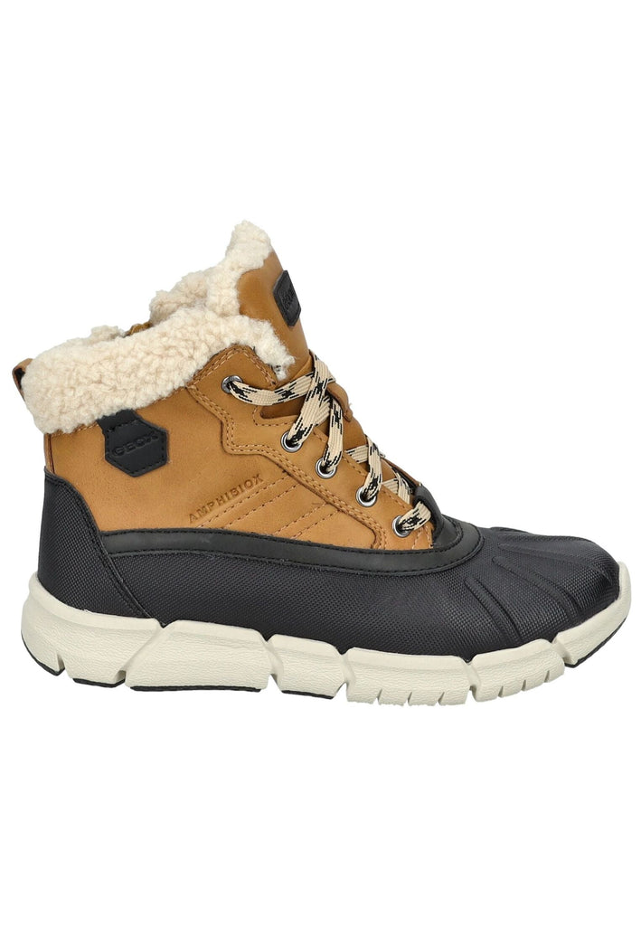 Geox Stiefelette Lederimitat/Textil Schwarz/Gelb Warmfutter