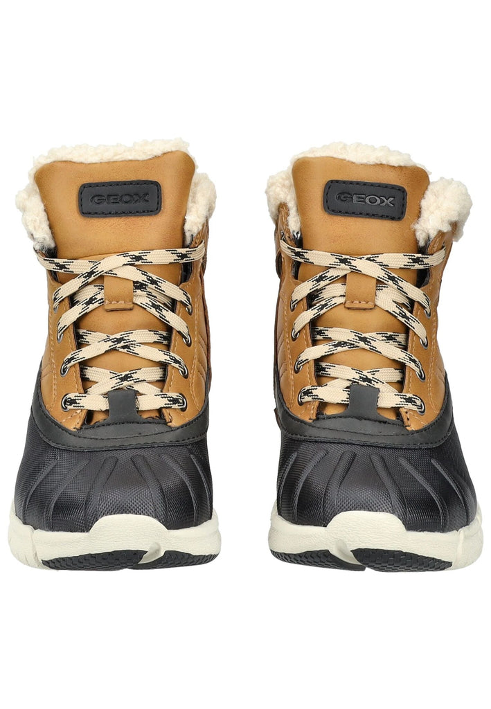 Geox Stiefelette Lederimitat/Textil Schwarz/Gelb Warmfutter