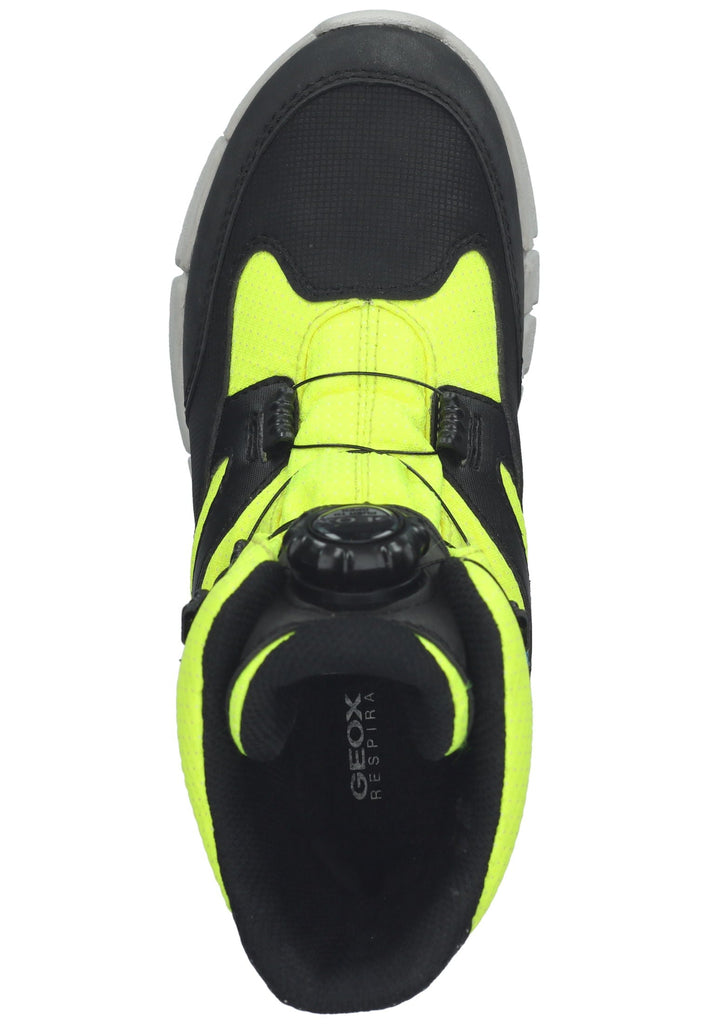 Geox Stiefelette Lederimitat/Textil Schwarz/Gelb Warmfutter