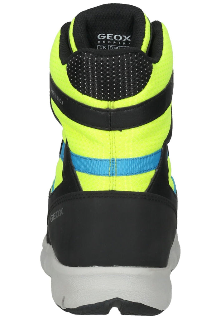 Geox Stiefelette Lederimitat/Textil Schwarz/Gelb Warmfutter