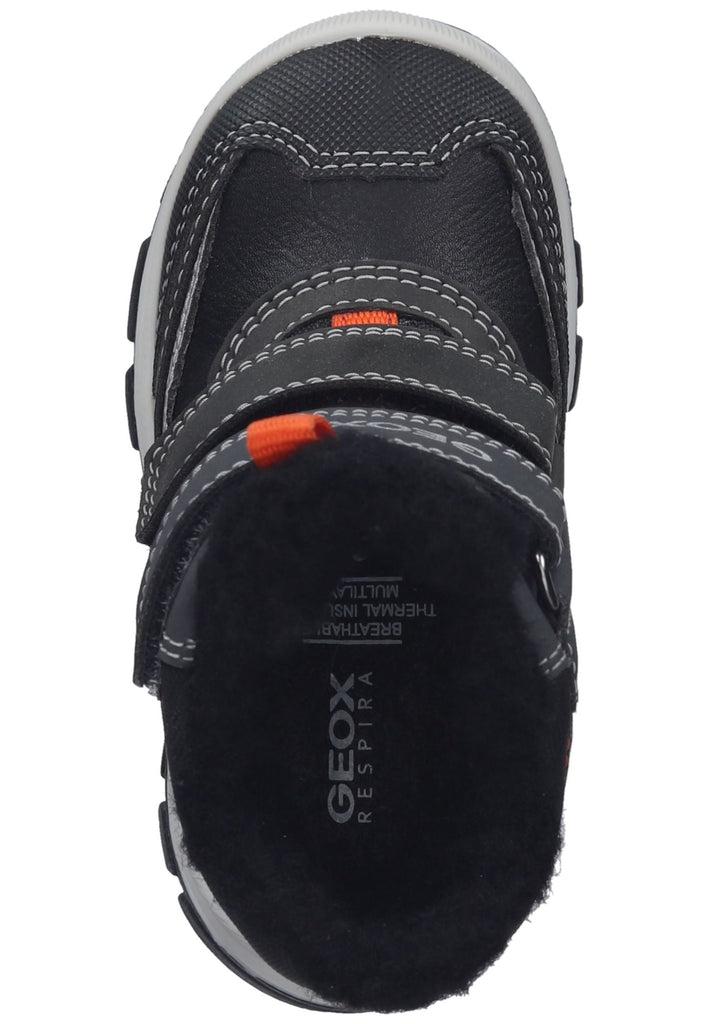 Geox Stiefelette Lederimitat/Textil Schwarz/Orange Warmfutter