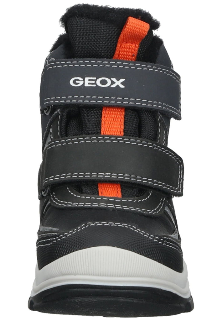 Geox Stiefelette Lederimitat/Textil Schwarz/Orange Warmfutter
