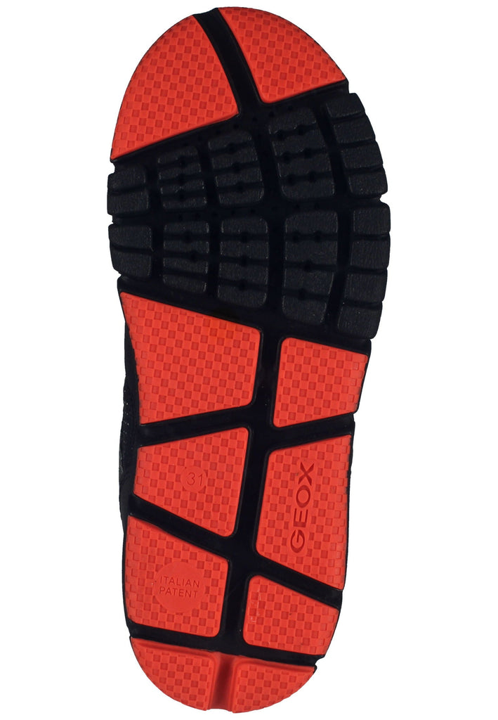 Geox Stiefelette Lederimitat/Textil Schwarz/Orange Warmfutter