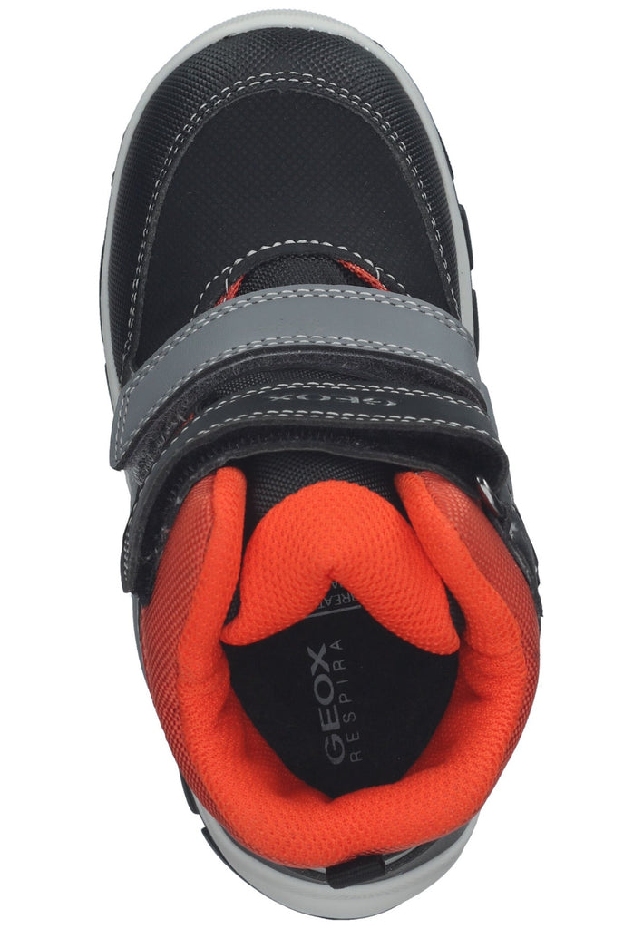 Geox Stiefelette Lederimitat/Textil Schwarz/Orange Warmfutter