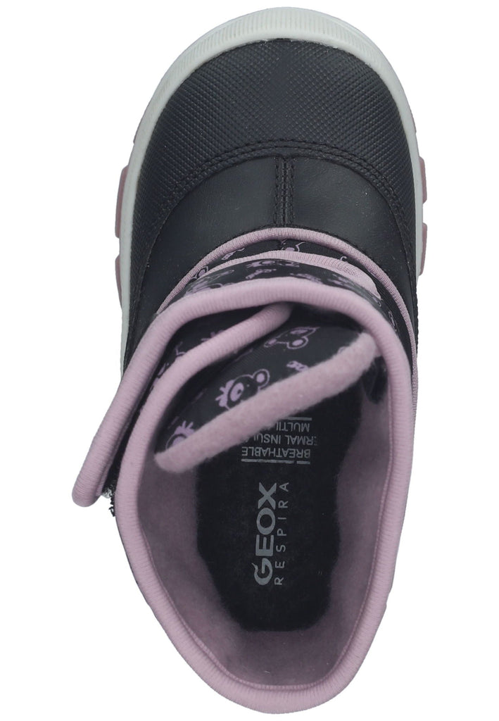 Geox Stiefelette Lederimitat/Textil Schwarz/Pink