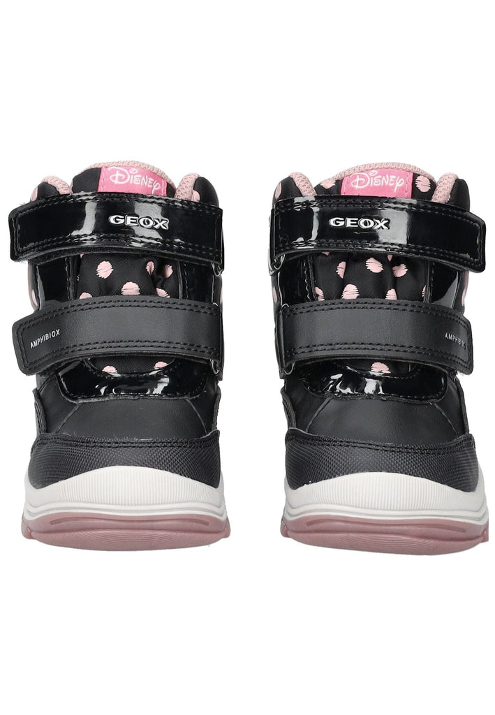 Geox Stiefelette Lederimitat/Textil Schwarz/Rosa Warmfutter