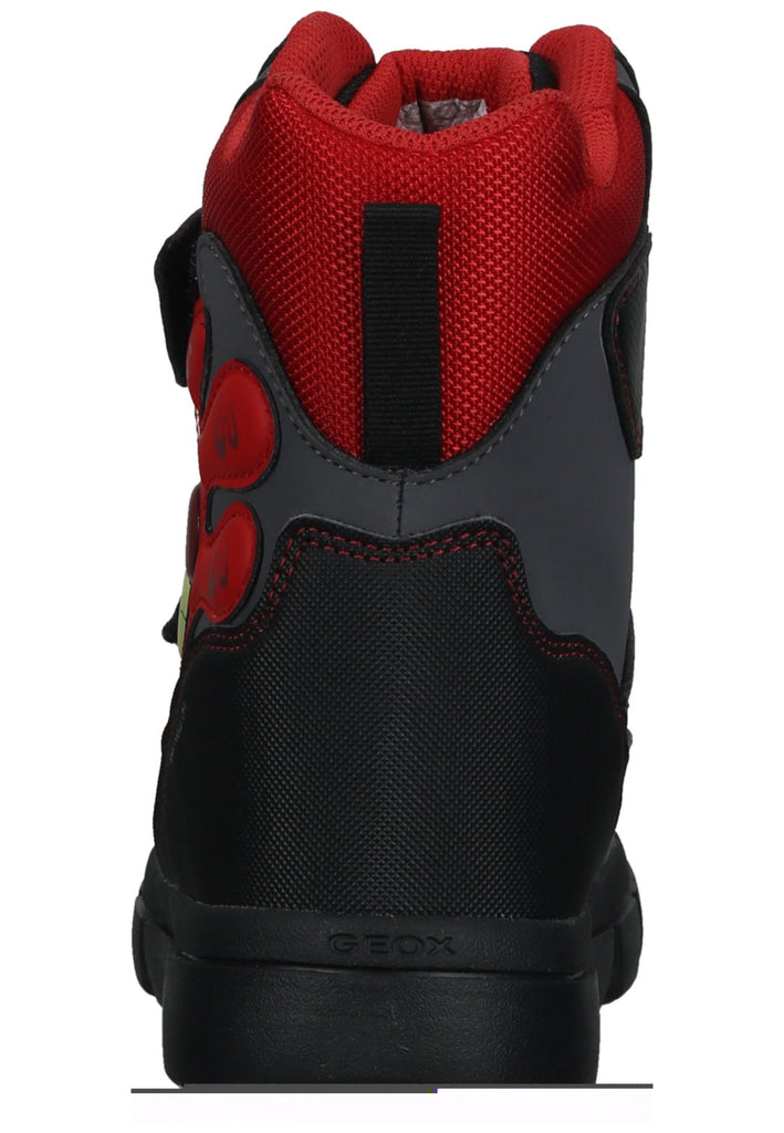 Geox Stiefelette Lederimitat/Textil Schwarz/Rot