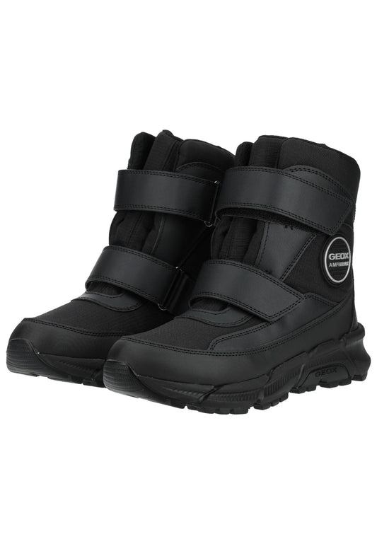 Geox Stiefelette Lederimitat/Textil Schwarz Warmfutter