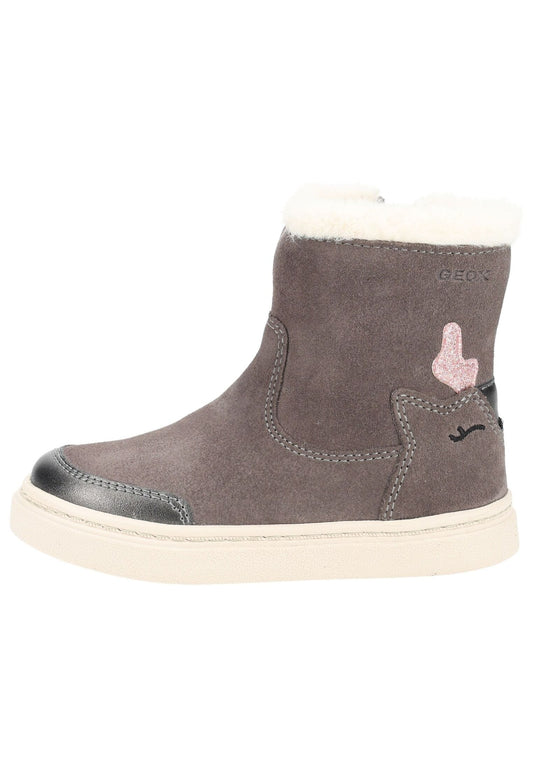 Geox Stiefelette Veloursleder Anthrazit Warmfutter