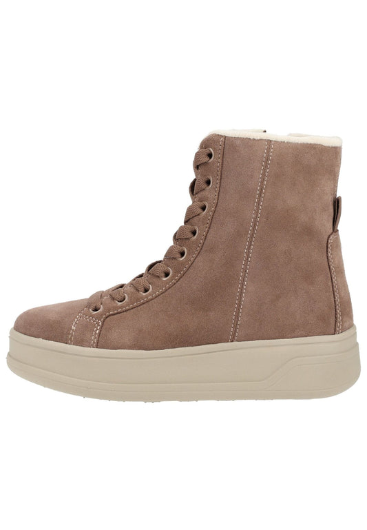 Geox Stiefelette Veloursleder Taupe Warmfutter