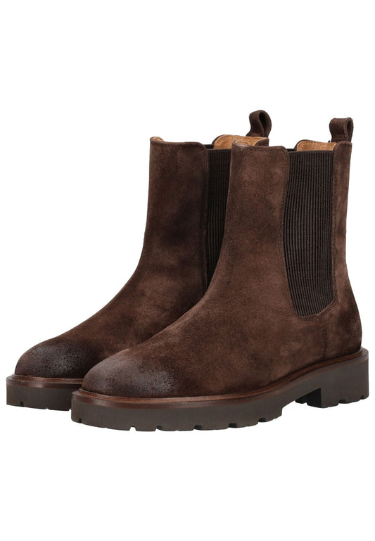Geox Stiefelette Veloursleder/Textil Dunkelbraun