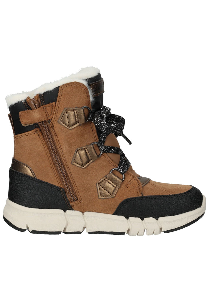 Geox Stiefelette Veloursleder/Textil Whisky Warmfutter