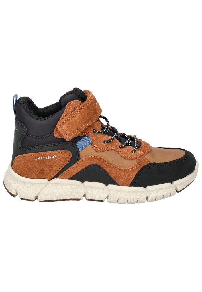 Geox Stiefelette Veolurs/Textil/Synthetik Braun/Schwarz Warmfutter