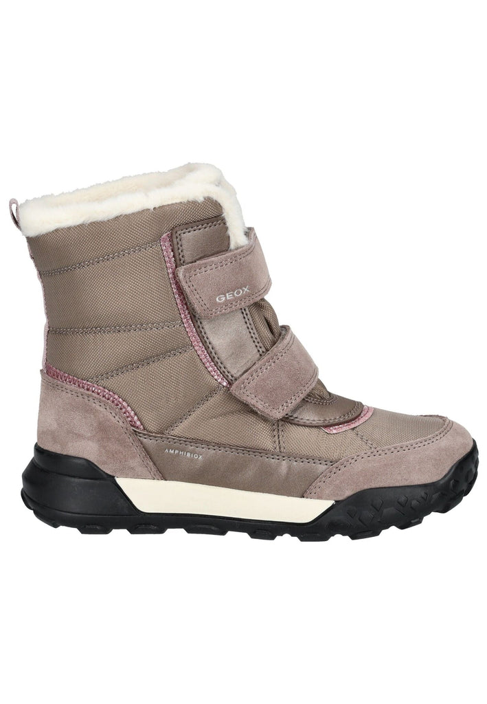 Geox Stiefelette Veolurs/Textil/Synthetik Dunkelbeige Warmfutter