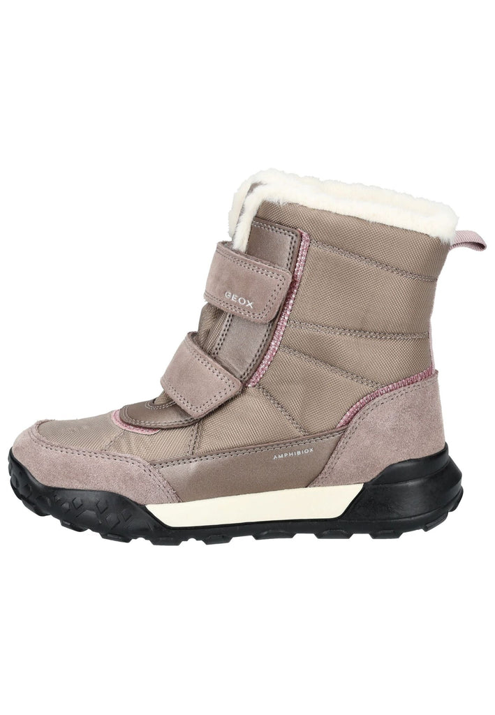 Geox Stiefelette Veolurs/Textil/Synthetik Dunkelbeige Warmfutter