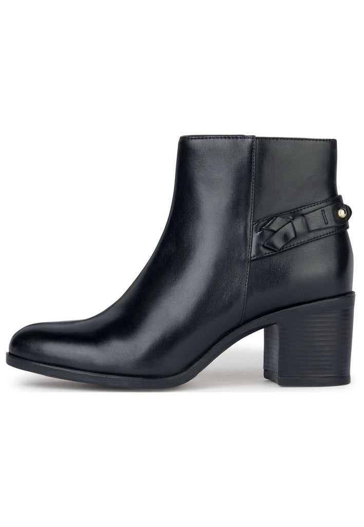 Stiefeletten Geox Stiefelette Glattleder Schwarz