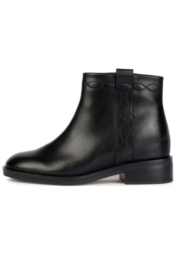 Stiefeletten Geox Stiefelette Glattleder Schwarz