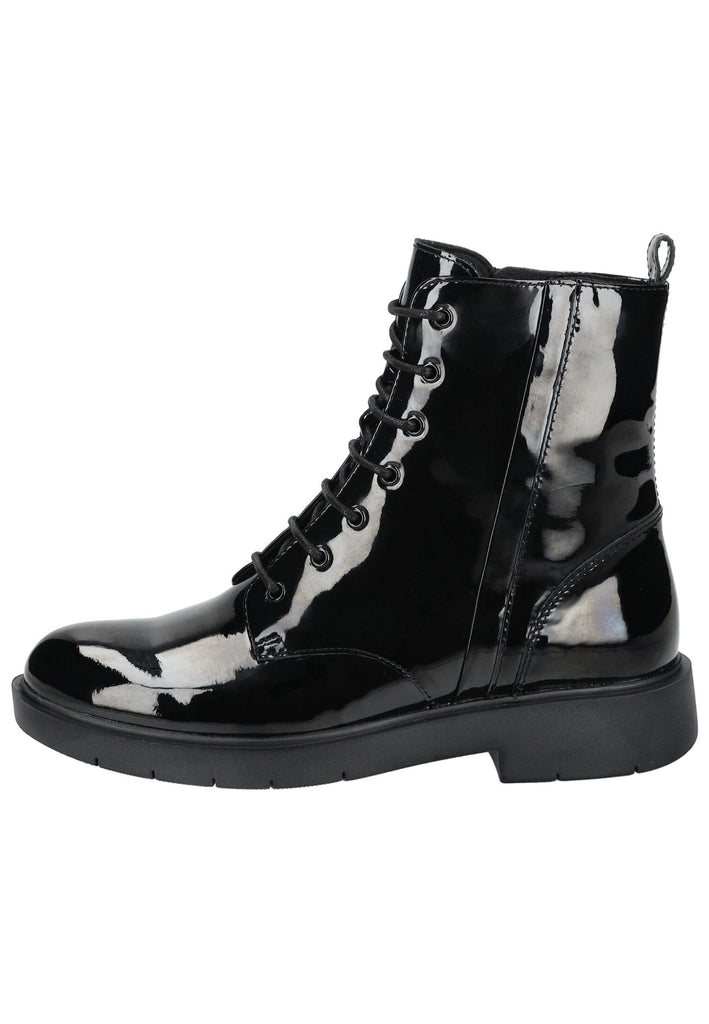 Stiefeletten Geox Stiefelette Leder Schwarz Lack
