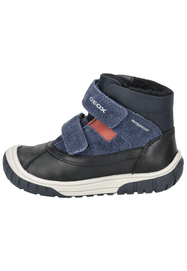 Stiefeletten Geox Stiefelette Leder/Textil Schwarz/Blau Warmfutter
