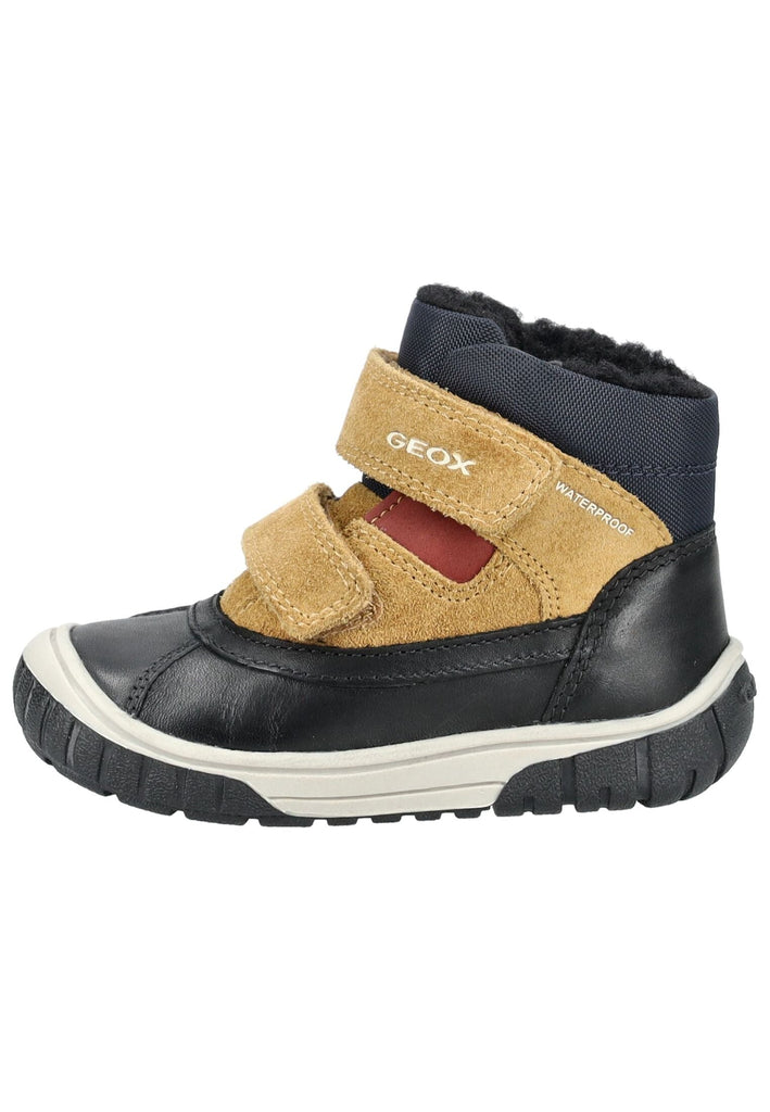 Stiefeletten Geox Stiefelette Leder/Textil Schwarz/Gelb Warmfutter