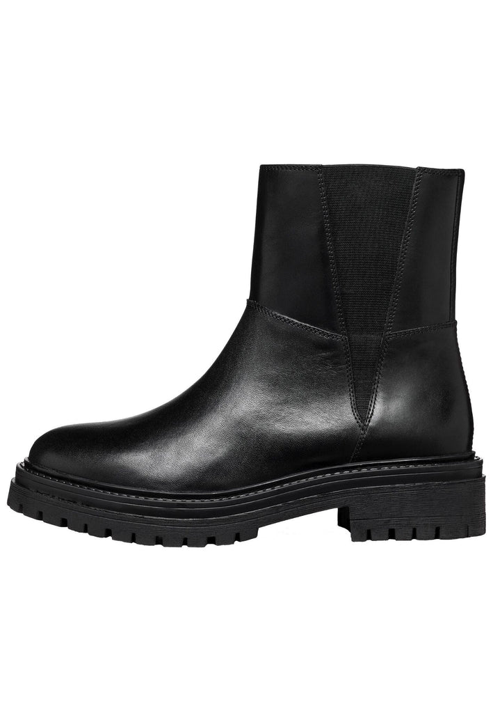 Stiefeletten Geox Stiefelette Leder/Textil Schwarz/Schwarz