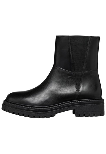 Stiefeletten Geox Stiefelette Leder/Textil Schwarz/Schwarz