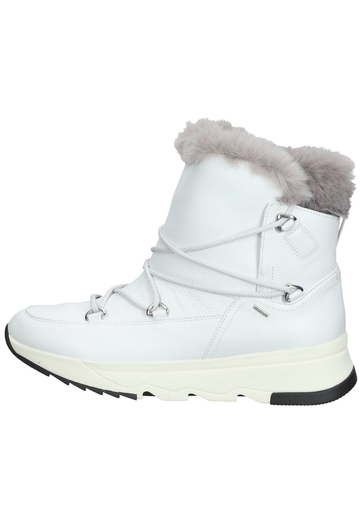 Stiefeletten Geox Stiefelette Leder/Textil Weiß/Grau Warmfutter