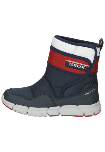 Stiefeletten Geox Stiefelette Lederimitat/Textil Navy/Rot Warmfutter